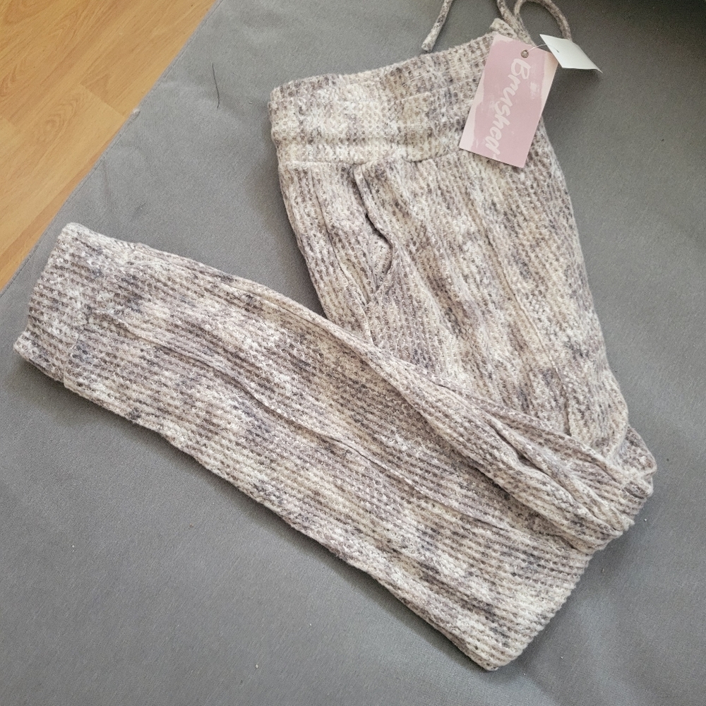 Brand new!Brushed tan woven snake skin joggers